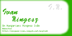 ivan mingesz business card